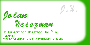 jolan weiszman business card